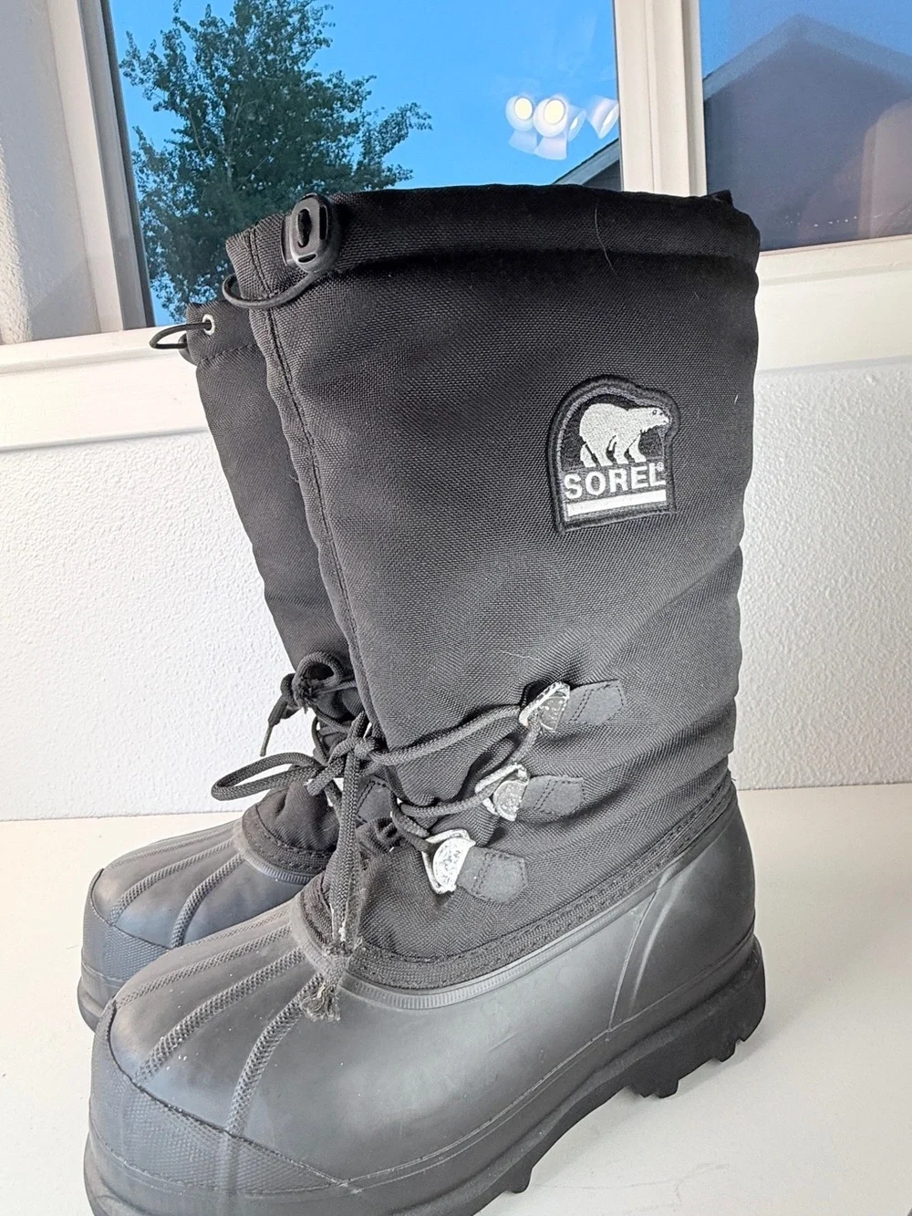 Sorel Glacier Black Insulated Winter Snow Boots Mens Size 10